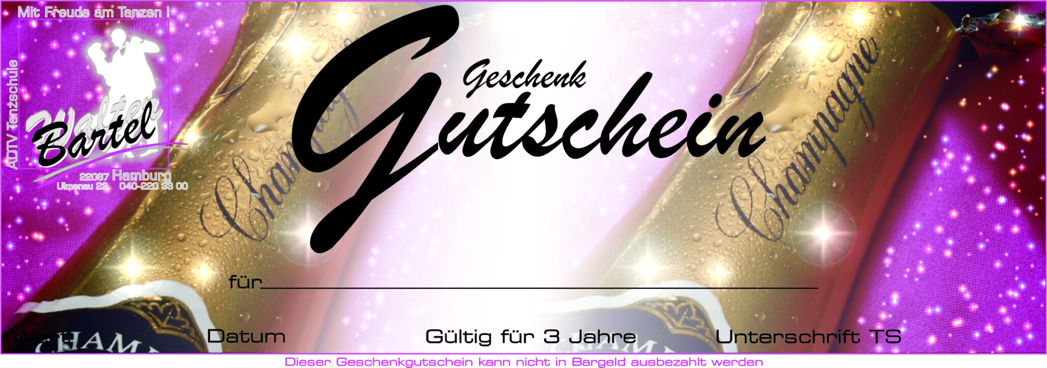 Gutschein Champagner